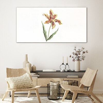 Floral arrangement in warm colors Glass Print