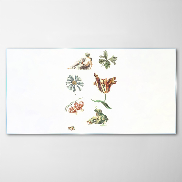 Floral inspirations in delicate colors Glass Print