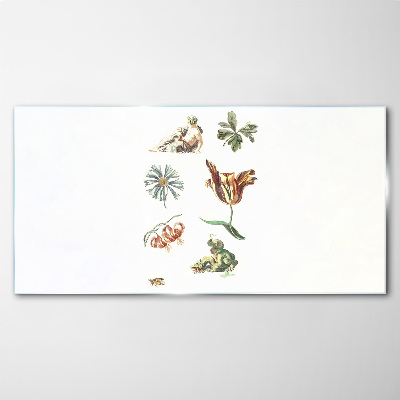 Floral inspirations in delicate colors Glass Print