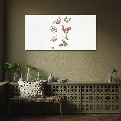 Floral inspirations in delicate colors Glass Print