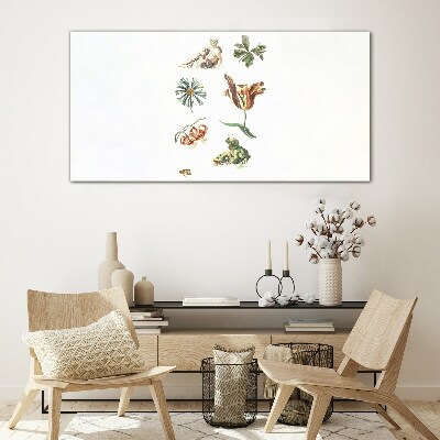 Floral inspirations in delicate colors Glass Print
