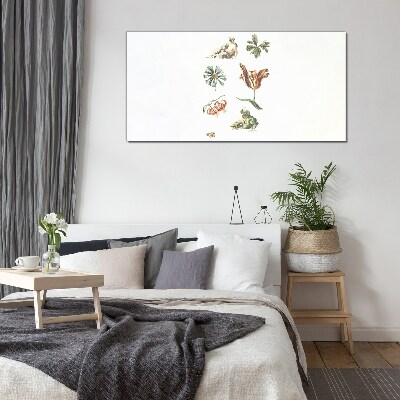Floral inspirations in delicate colors Glass Print