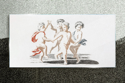 Dancing children Glass Print