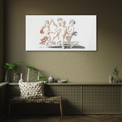 Dancing children Glass Print