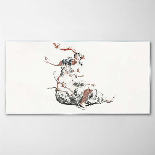 Mythological meeting Glass Print