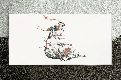Mythological meeting Glass Print