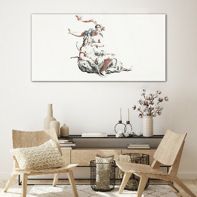 Mythological meeting Glass Print