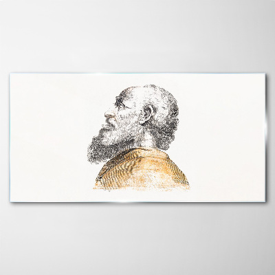 Portrait of a man with a beard Glass Print