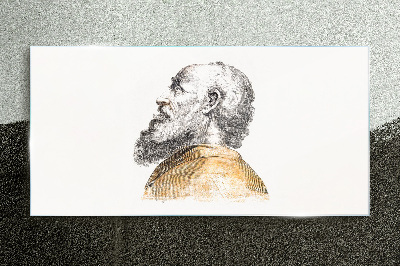 Portrait of a man with a beard Glass Print