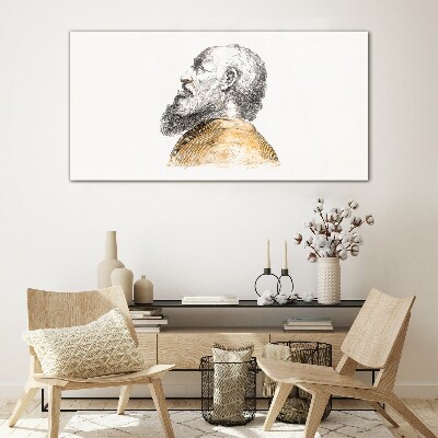 Portrait of a man with a beard Glass Print