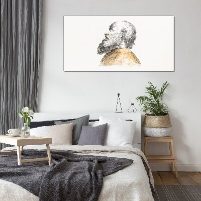 Portrait of a man with a beard Glass Print