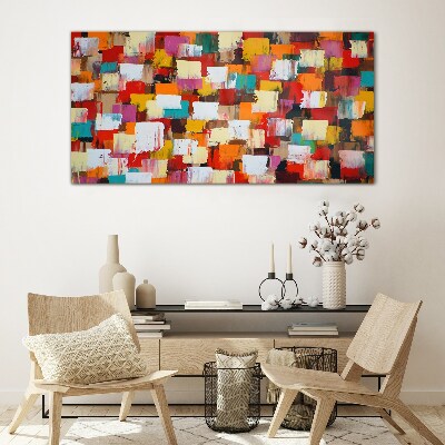 Colorful mosaic abstract pattern Glass Wall Art