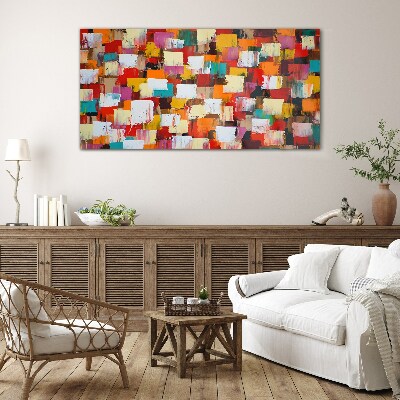 Colorful mosaic abstract pattern Glass Wall Art