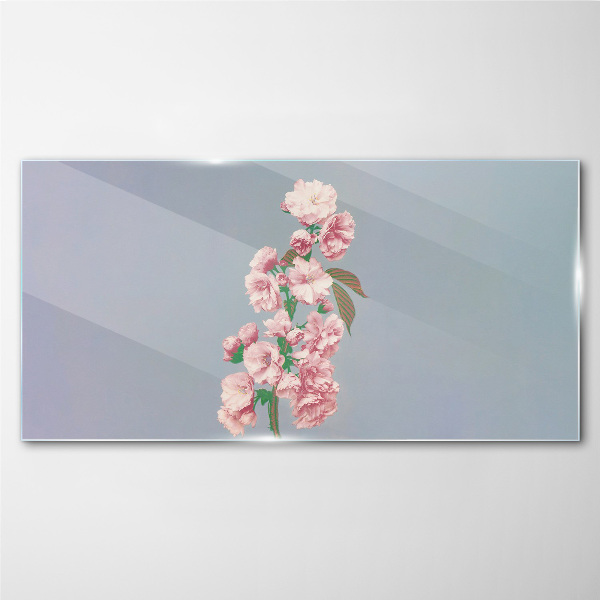 Floral landscape in pastel shades Glass Print