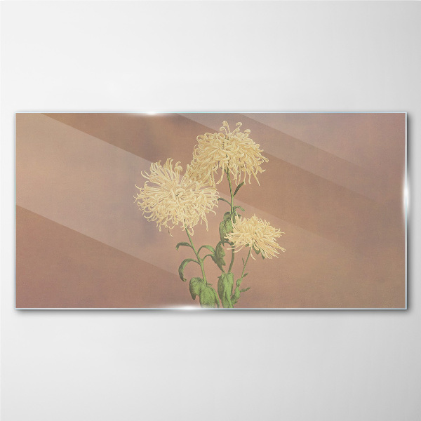 A floral dream in pastel tones Glass Print