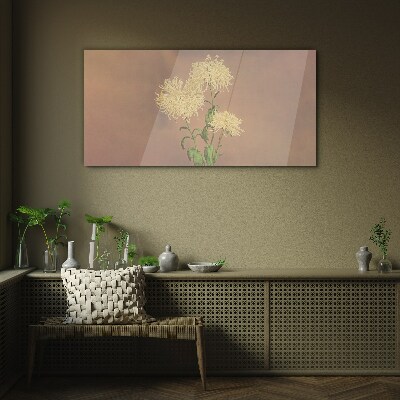 A floral dream in pastel tones Glass Print