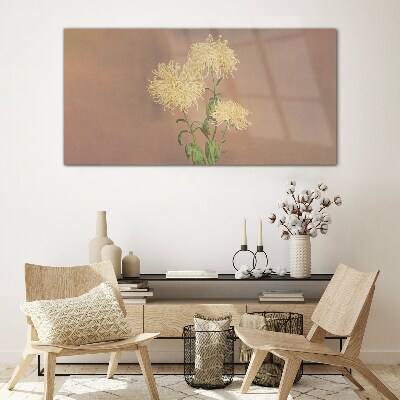 A floral dream in pastel tones Glass Print