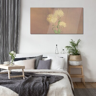 A floral dream in pastel tones Glass Print