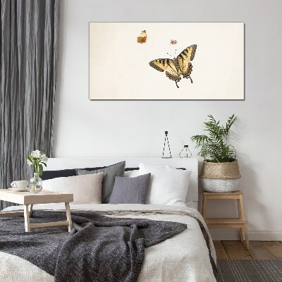 Modern bug insect butterfly Glass Print