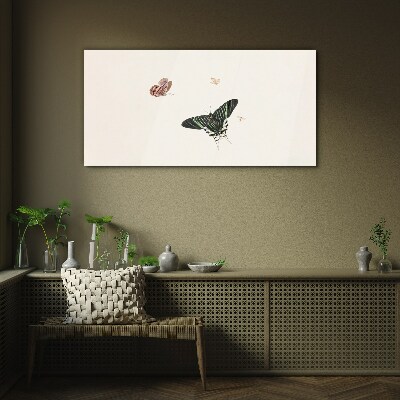Butterflies in a delicate dance Glass Print