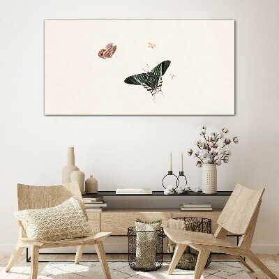 Butterflies in a delicate dance Glass Print