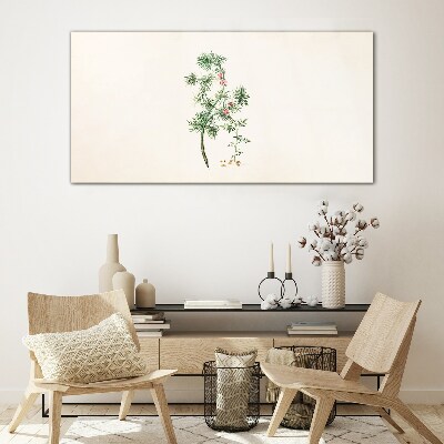 Delicate vegetation in pastel colors Glass Print