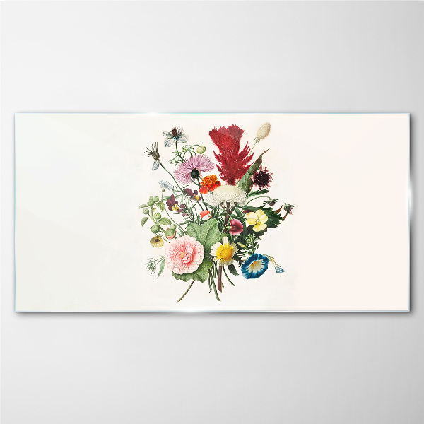 Floral arrangement in pastel colors Glass Print