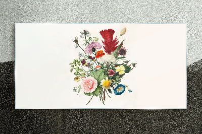 Floral arrangement in pastel colors Glass Print