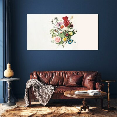 Floral arrangement in pastel colors Glass Print