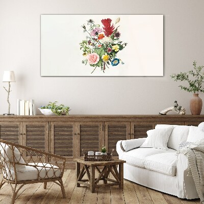 Floral arrangement in pastel colors Glass Print