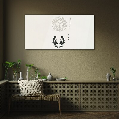 Balance of nature in monochrome Glass Print
