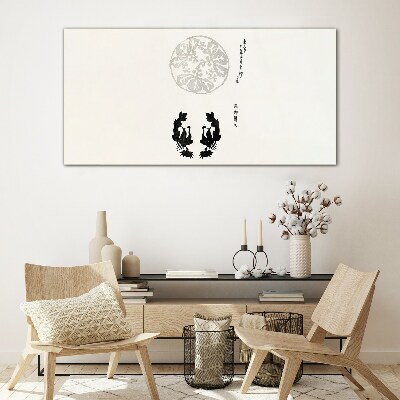 Balance of nature in monochrome Glass Print