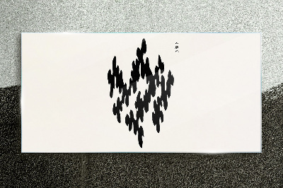 Black figures on a white background Glass Print