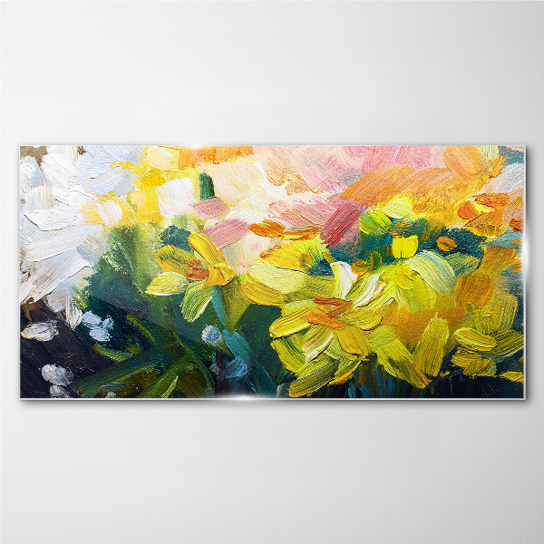 Spring flowers in intense colors Glass Wall Art