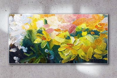 Spring flowers in intense colors Glass Wall Art
