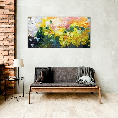 Spring flowers in intense colors Glass Wall Art