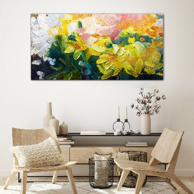 Abstract flowers Glass Wall Art