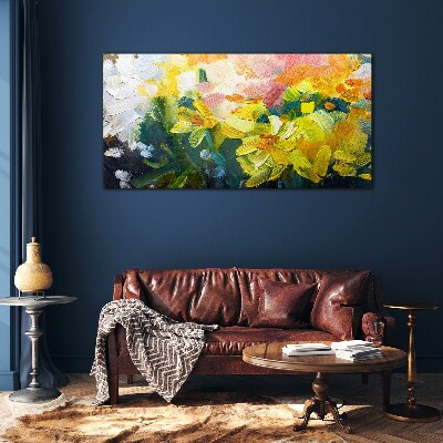 Spring flowers in intense colors Glass Wall Art