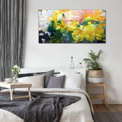 Abstract flowers Glass Wall Art