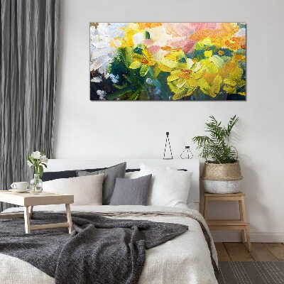 Spring flowers in intense colors Glass Wall Art
