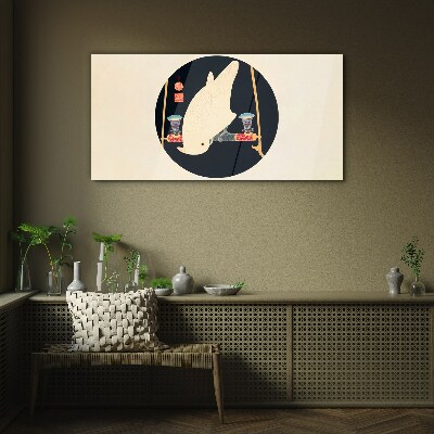 Fish Harmony on a Moonlit Night Glass Print