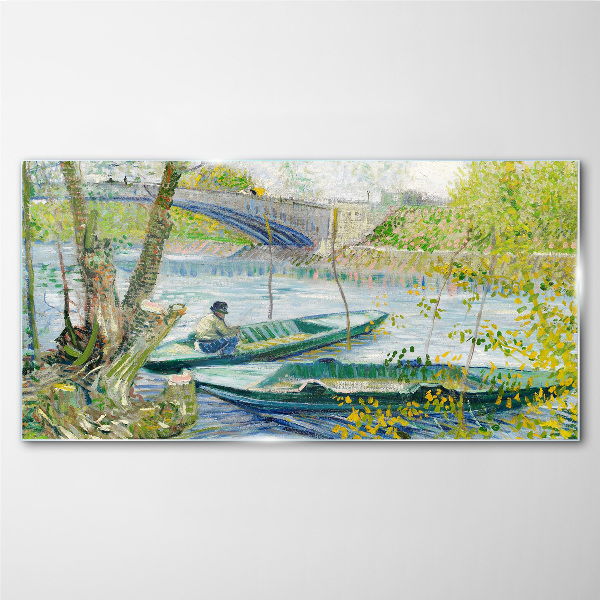 A peaceful landscape by the water Glass Print