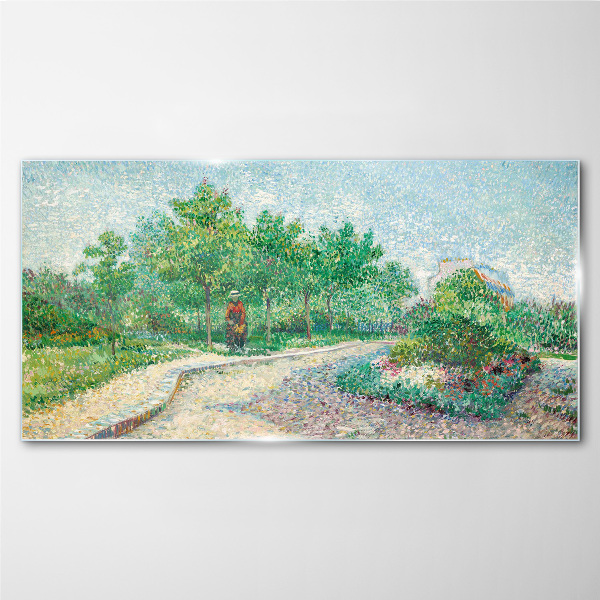 Summer walk in the garden Glass Print