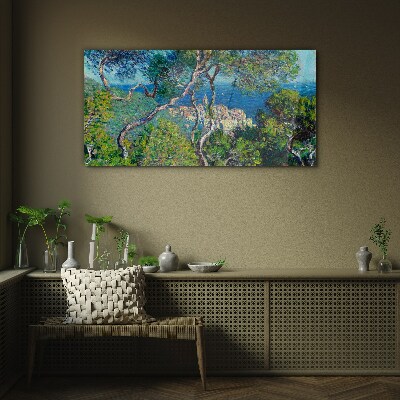 Mediterranean landscape with trees Glass Print