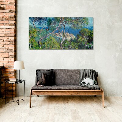 Mediterranean landscape with trees Glass Print