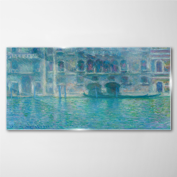 Venice Lagoon in Shades of Blue Glass Print