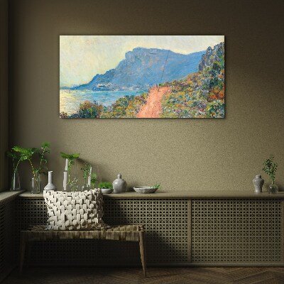 A quiet coast in the morning light Glass Print
