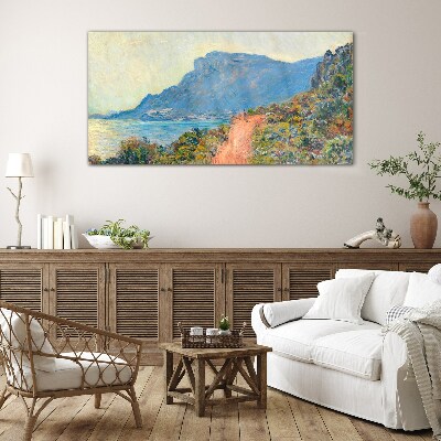 A quiet coast in the morning light Glass Print