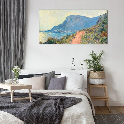 A quiet coast in the morning light Glass Print