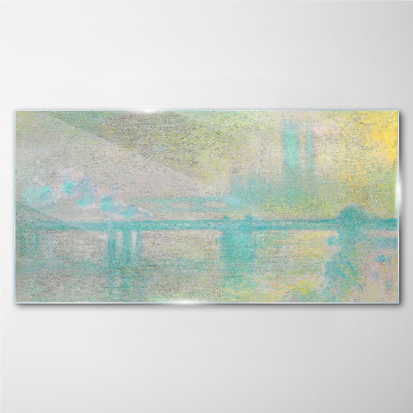 Winter Morning on the River Glass Print
